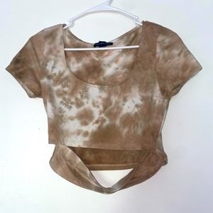 H&M size small crop top tan wash belly cut women’s top
